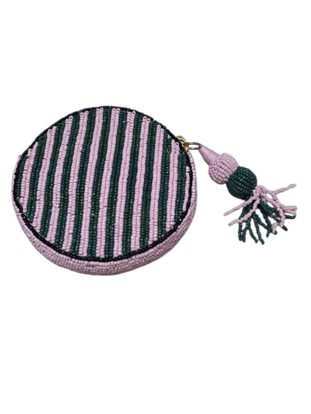 NWT Anthropolgie Nephthys Illustrated Elf Nog Beaded Round Coin Purse - Picture 7 of 9